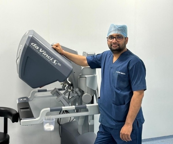 Doctor with Robotic Equipment