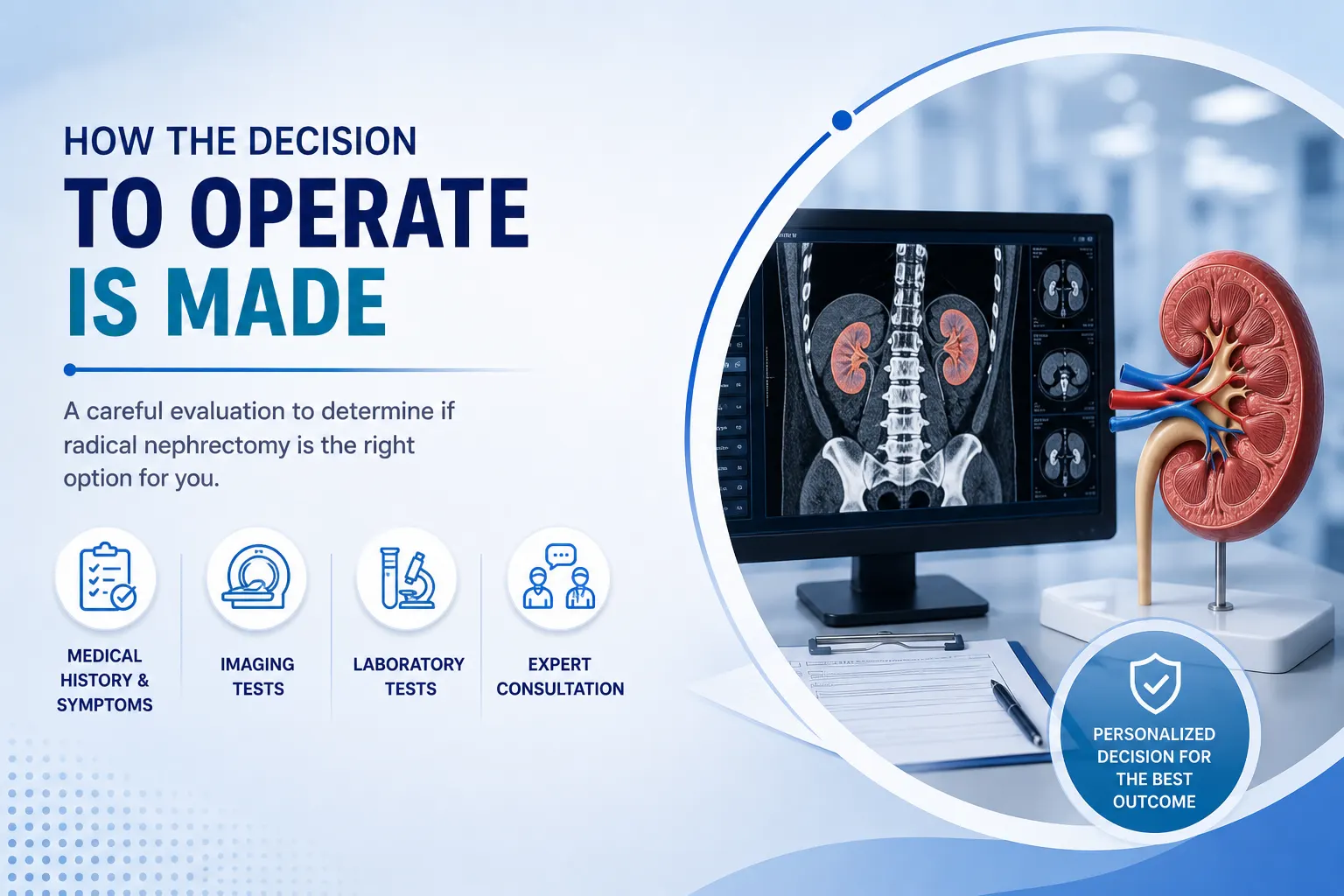 Radical nephrectomy diagnosis and planning illustration