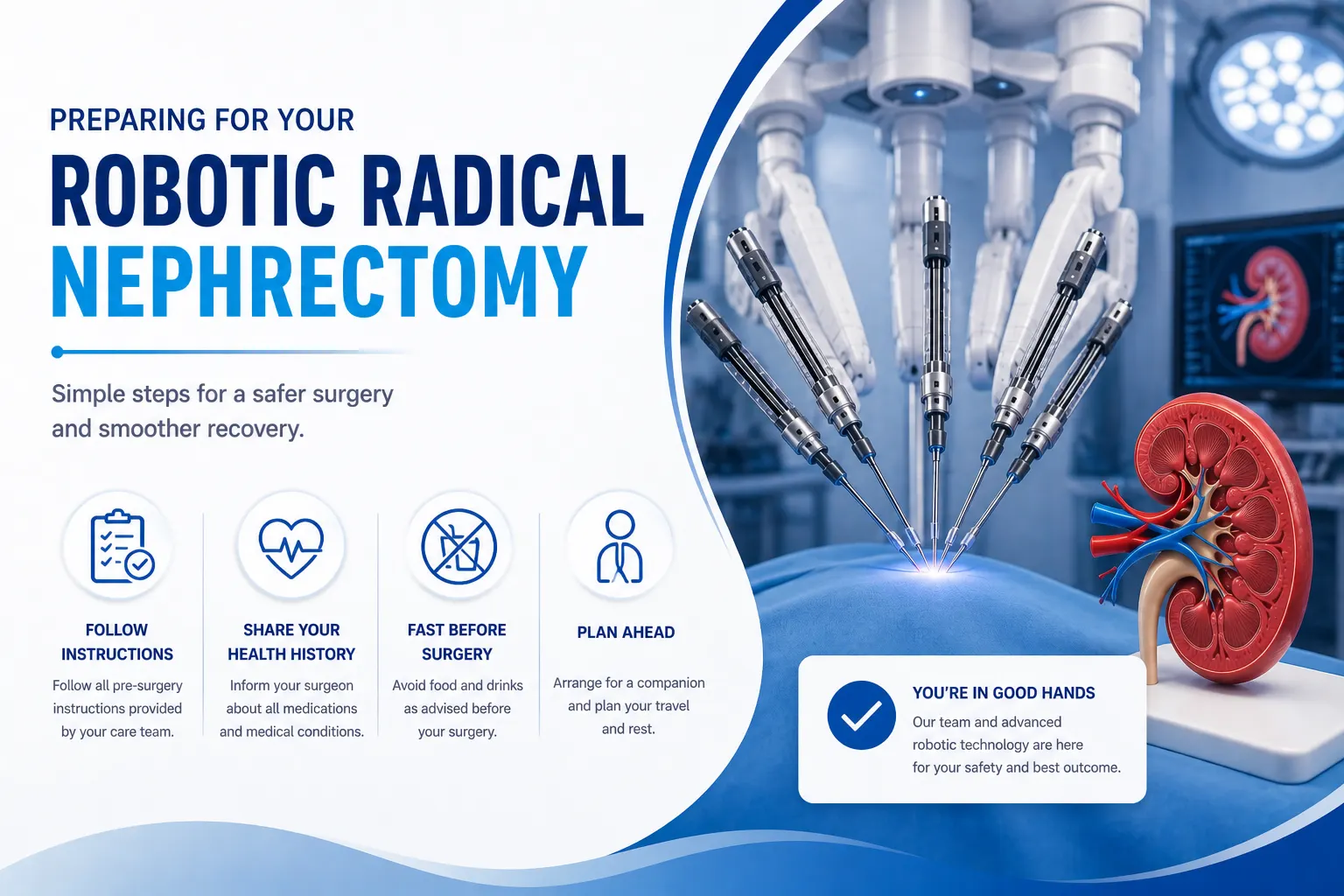 Radical nephrectomy recovery illustration