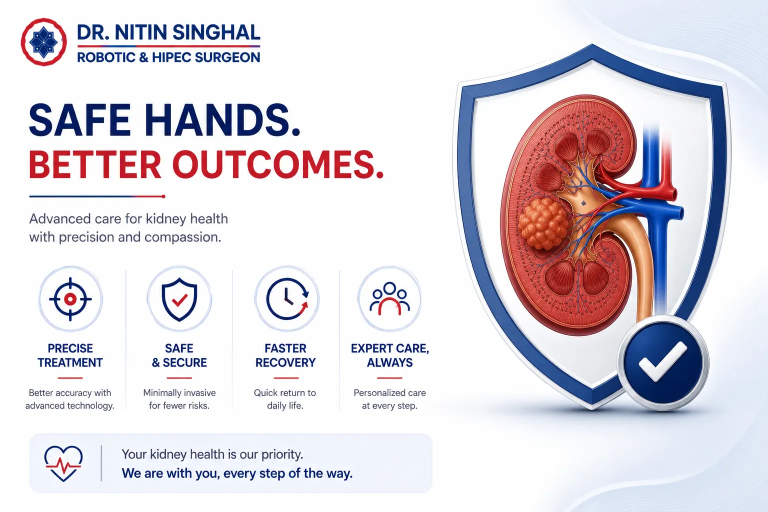 Robotic kidney cancer surgery illustration, Dr. Nitin Singhal Ahmedabad