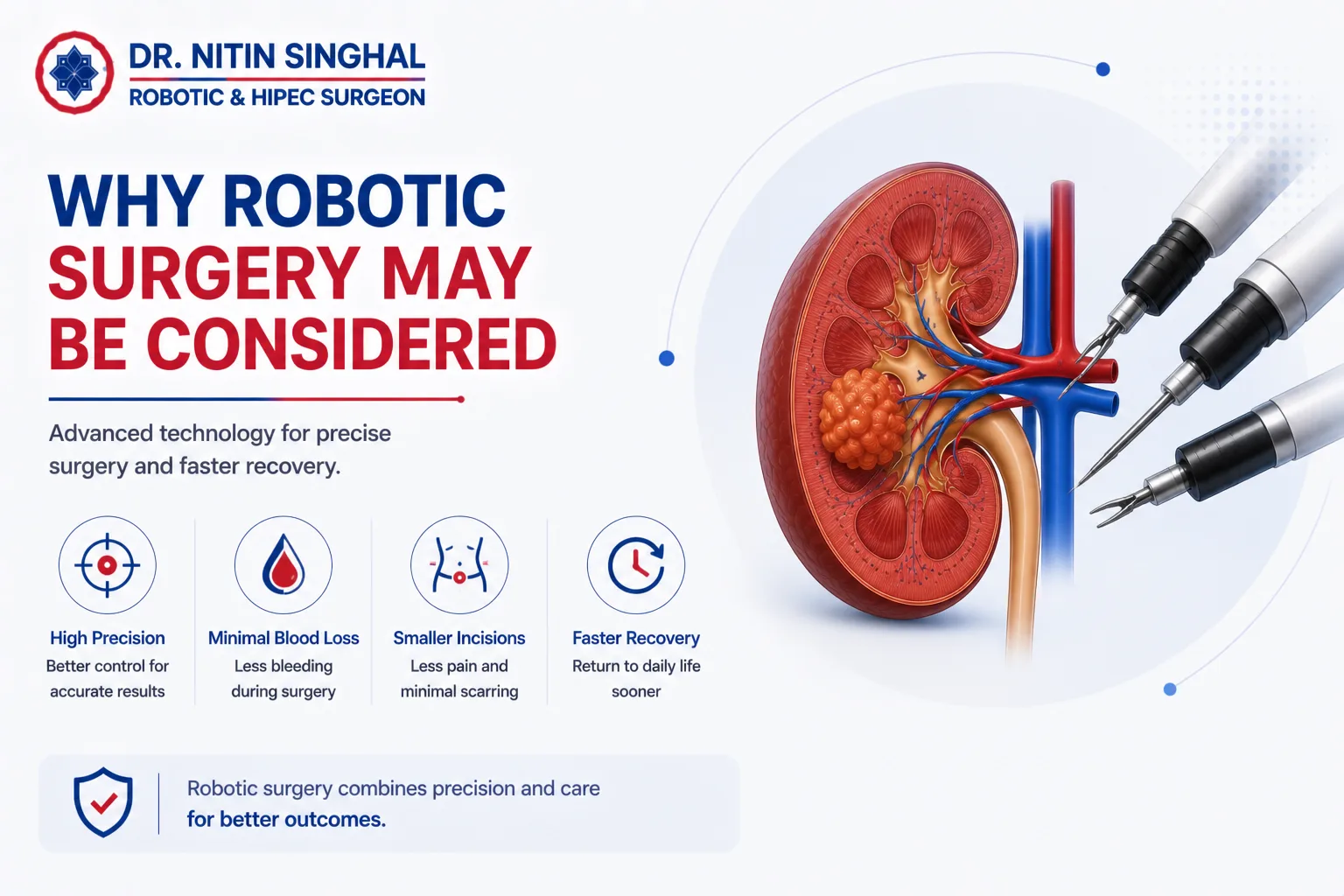 Robotic kidney surgery benefits illustration