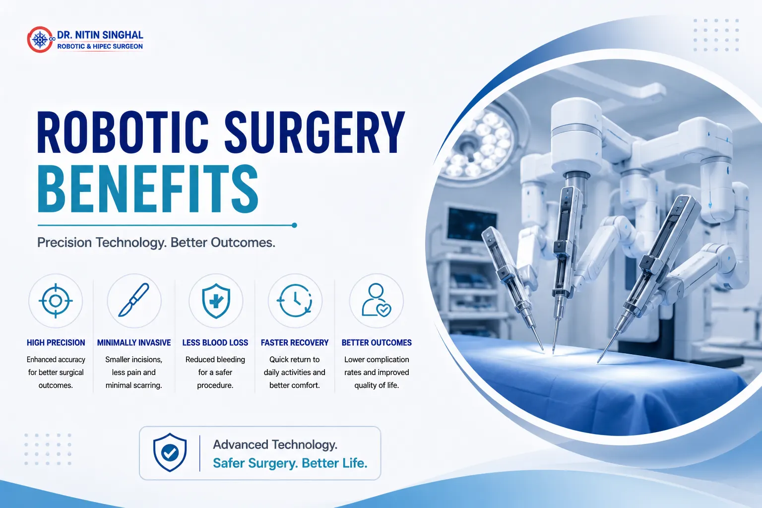 Robotic surgery benefits illustration