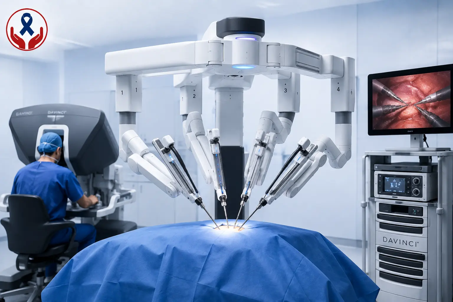 da Vinci robotic system at the best robotic cancer surgery hospital in Ahmedabad