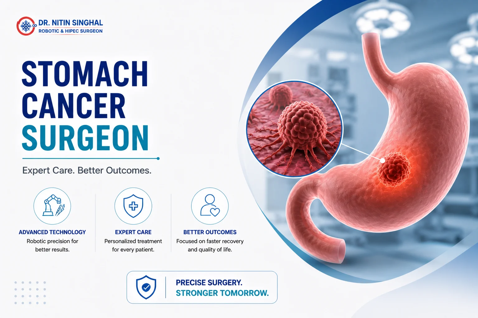 Stomach anatomy — robotic stomach (gastric) cancer surgery, Dr. Nitin Singhal, Ahmedabad